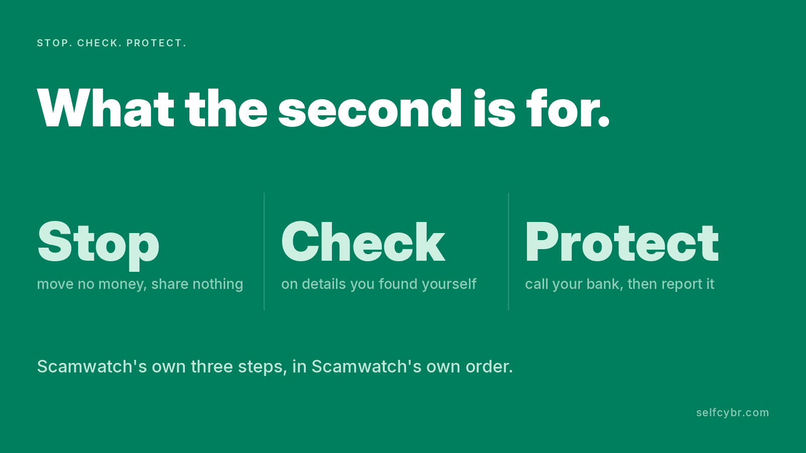 Stop, check and protect: the three steps to take before acting on an urgent message