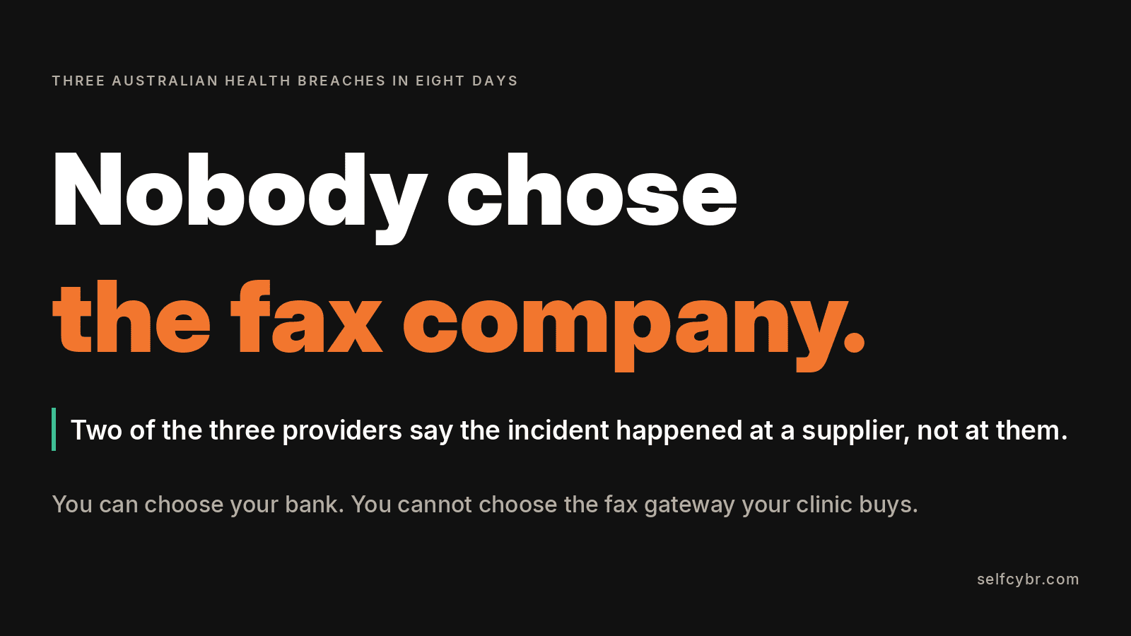 What to do if your medical records are in a data breach. Nobody chose the fax company.