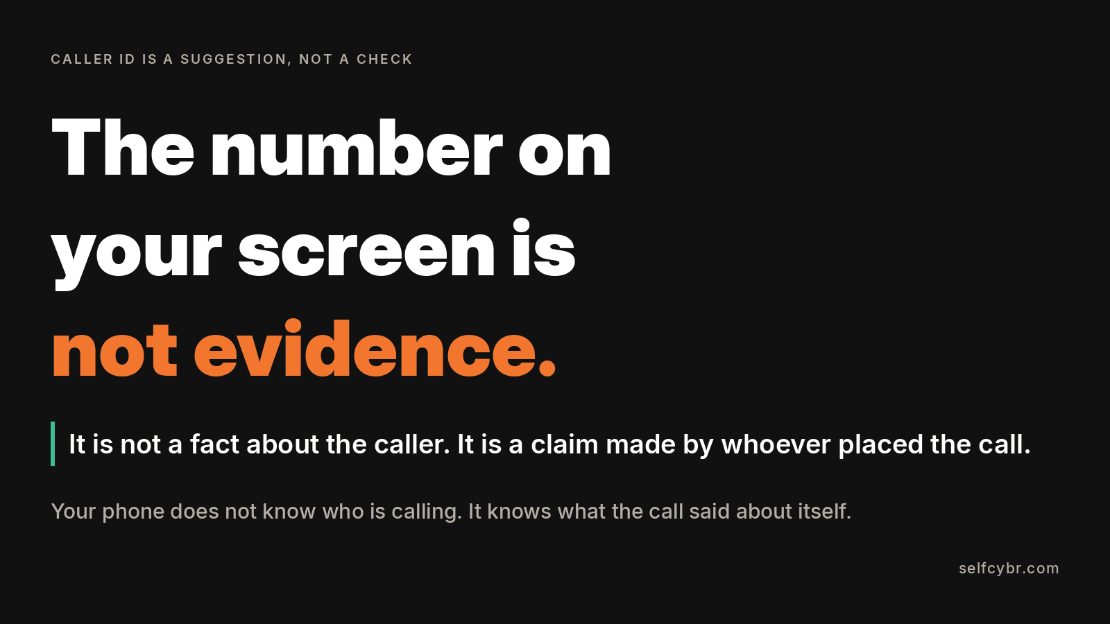 Can a scammer fake a phone number? The number on your screen is not evidence.