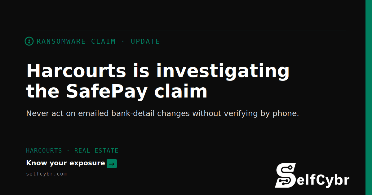 Harcourts and SafePay: an update on the ransomware claim